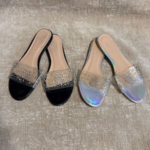 Sergio Todzi Stylish Clear Slide Sandals SET OF 2